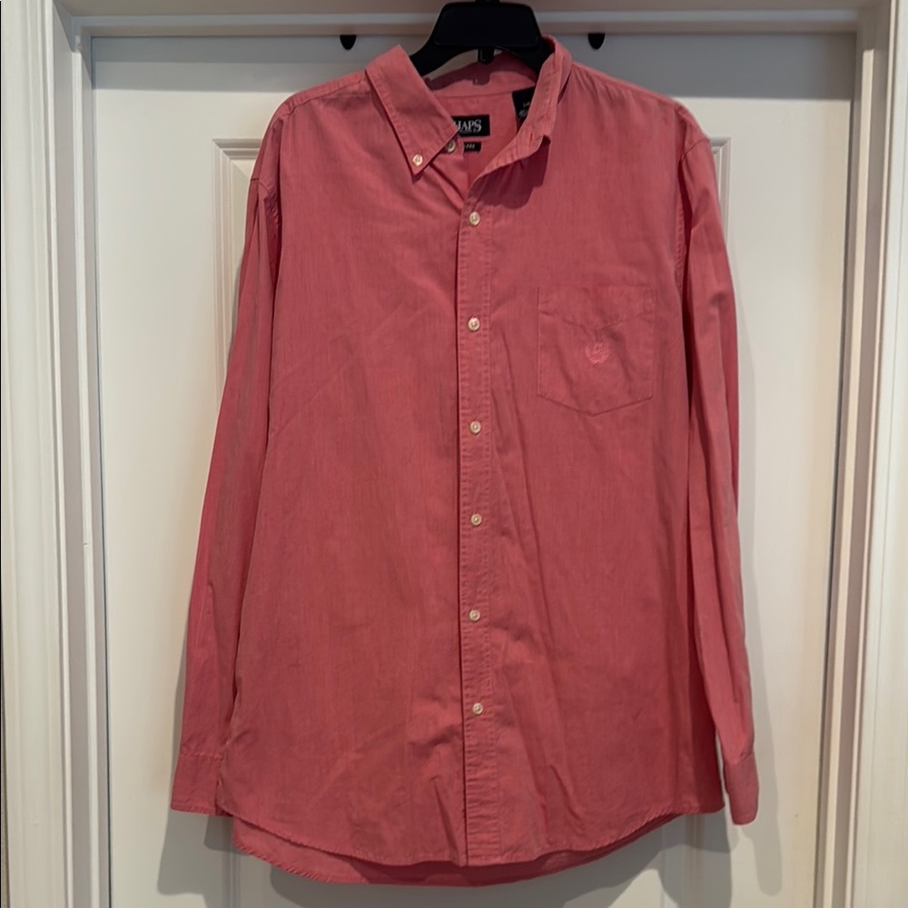 Chaps Pink Casual Button Down Shirt Long Sleeves